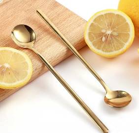 Long Handle Gold Stirring Spoon