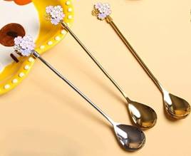 Flower Gold Stirring Spoon